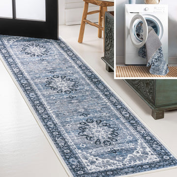 Asa Ornate Medallion Washable Area Rug